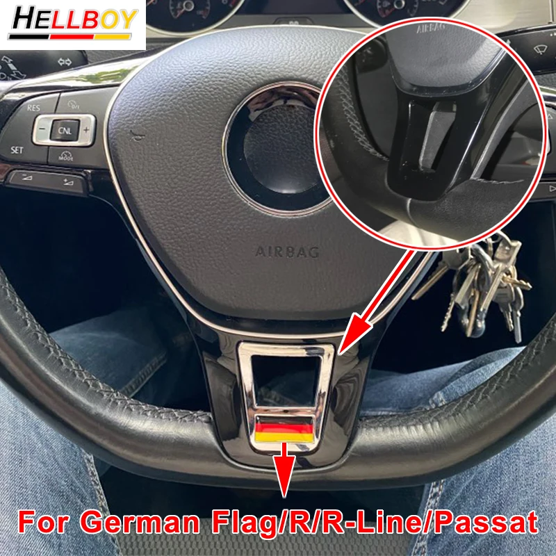 

Chrome Styling Car Steering Wheel Cover Frame Trim Sticker For Golf 7 MK7 POLO PASSAT B7 B8 CC Volkswagen Tiguan 2017-2020 Jetta
