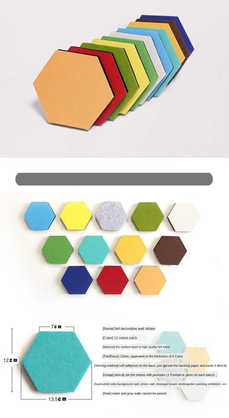 

Hexagon Wall Sticker Modern Teen Living Room Bedroom Decoration Aesthetic Self-adhesive Sticker Photo Key Backdrop Decor Art