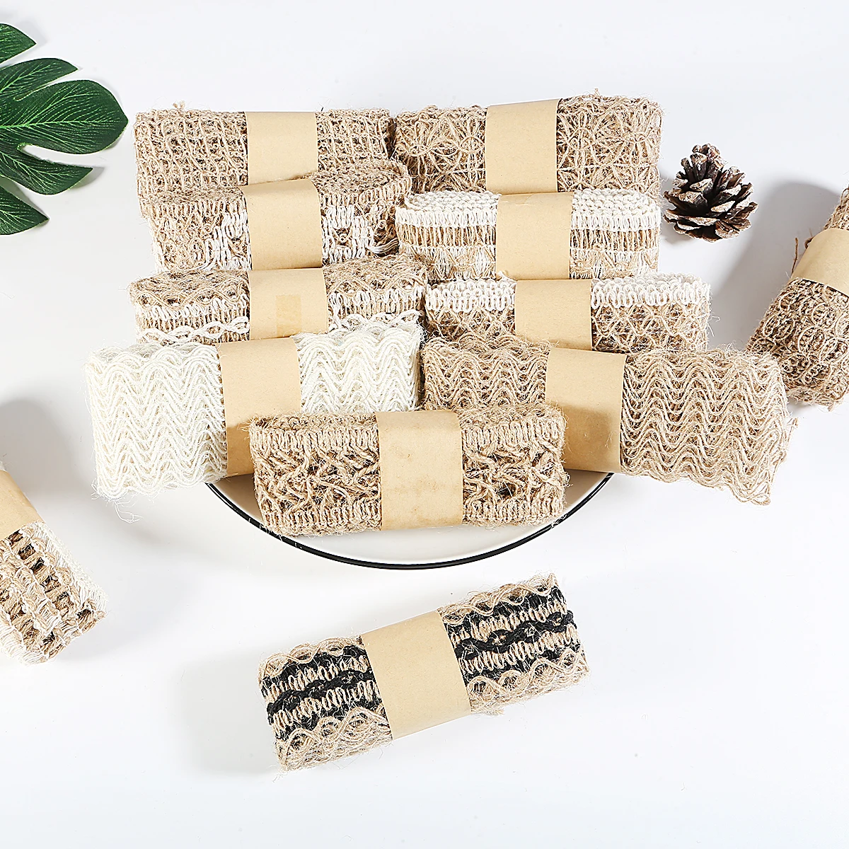 2 м/рулон натуральное конопляное полая Лента Джутовая Мешковина Кружева вечерние