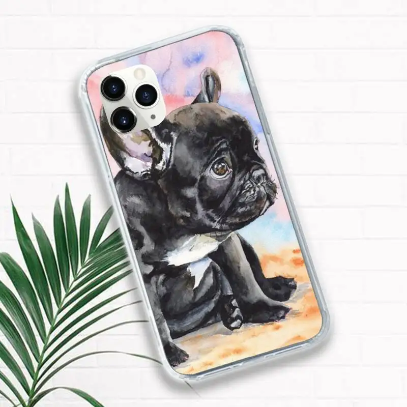 

Cute animal French bulldog dog Phone Cases for iPhone 11 12 pro XS MAX 8 7 6 6S Plus X 5S SE 2020 XR funda coque