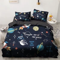 3d space universe bedding set cartoon duvet cover set comforter custom bedclothes black and white bed sets dropshipping
