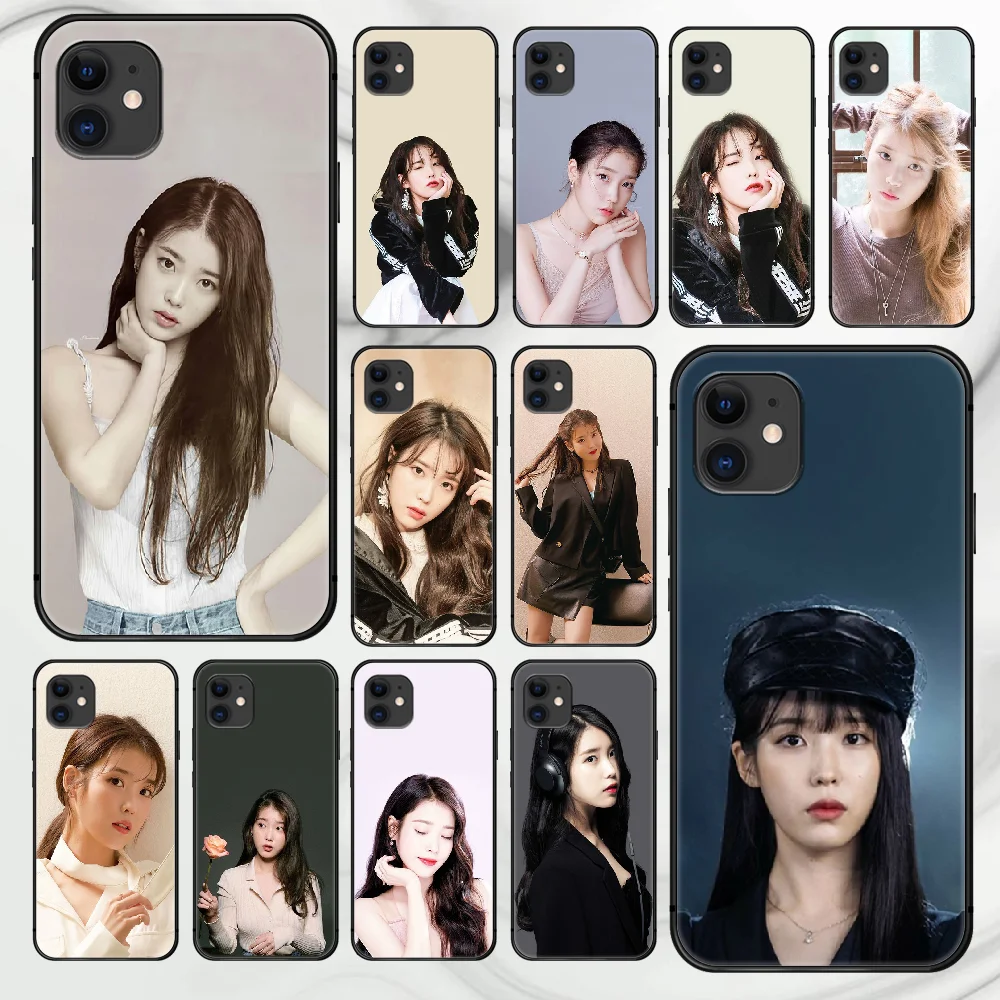 

Lee Ji Eun IU Phone Case Cover Hull For iphone 5 5s se 2020 6 6s 7 8 12 mini plus X XS XR 11 PRO MAX black Hoesjes Pretty Back