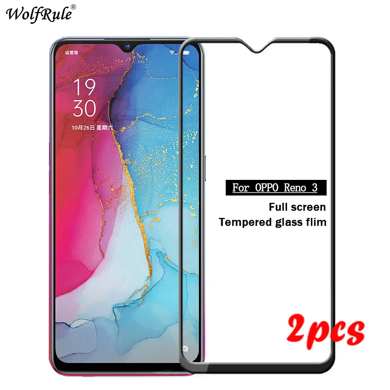 

2PCS Tempered Glass For Oppo Reno 3 Glass HD Full Cover Glue Screen Protector For Oppo Reno 3 Protective Glass Reno 3 Reno3 5G