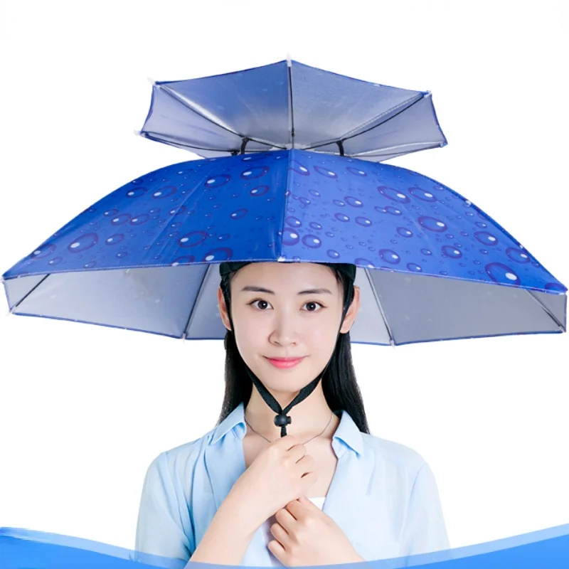 

Hat Head Umbrella Portable Fishing Head Wearing Sun Umbrella Outdoor Sanitation Sunscreen Hat Folding Large Umbrella Practical