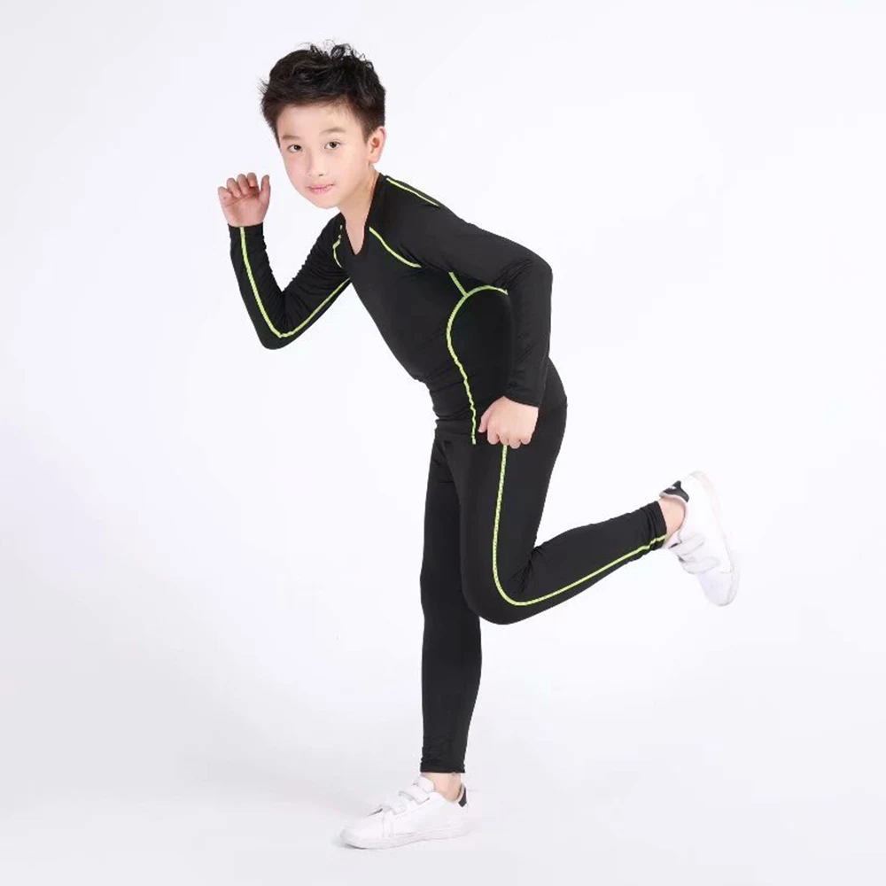 Детская сжатая рубашка дна рубашки футболка для бега быстросохнущие дышащие