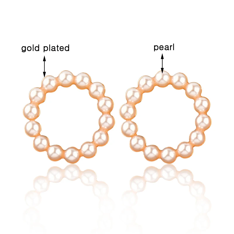 

LEEKER Triangle Round Square Stud Earrings White Imitation Pearls Smal Earrings Girls Birthday Gifts Korean Jewelry 066 LK2