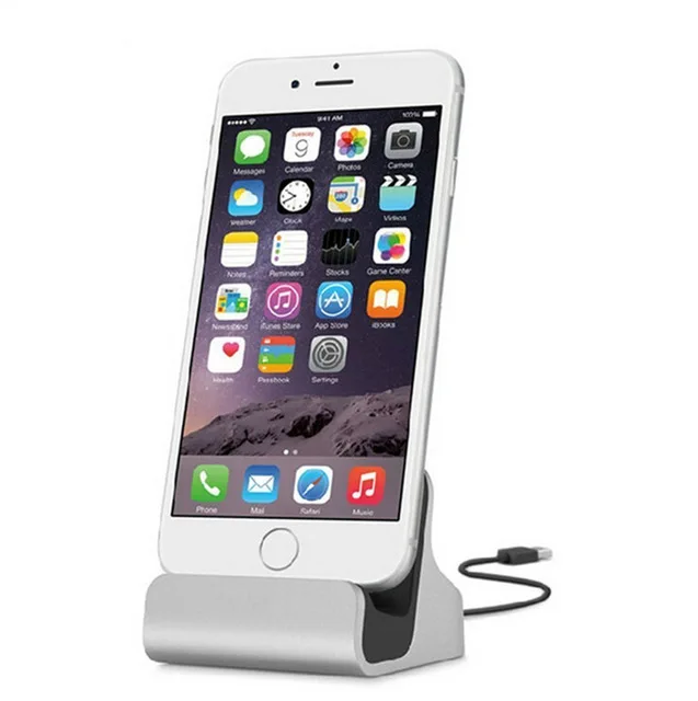 Silver Док-станция IOS зарядная подставка для Apple IPhone 11 Pro Max XS XR X 7 8 6S Plus док-станция для телефона Usb зарядное устройство держатель - Цвет: Silver