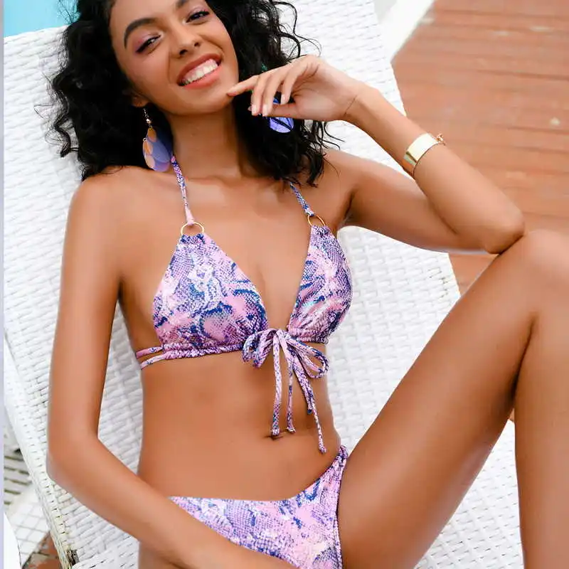 

Sexy bikini string push up Brazilian leopard swimsuit 2021 woman waist high swimsuit