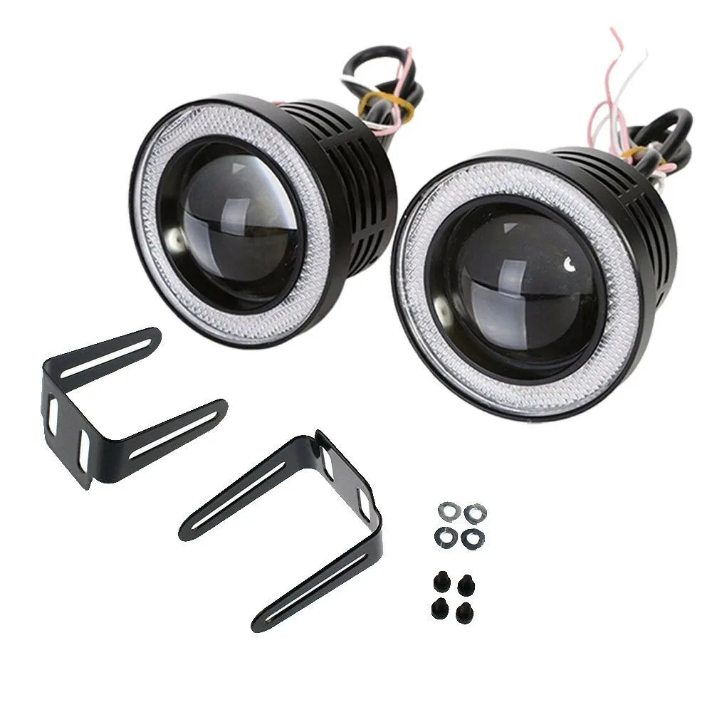 

White COB Angle Eyes Light Accessary Anti-chock Low Consumption Parts Round LED Fog Lights