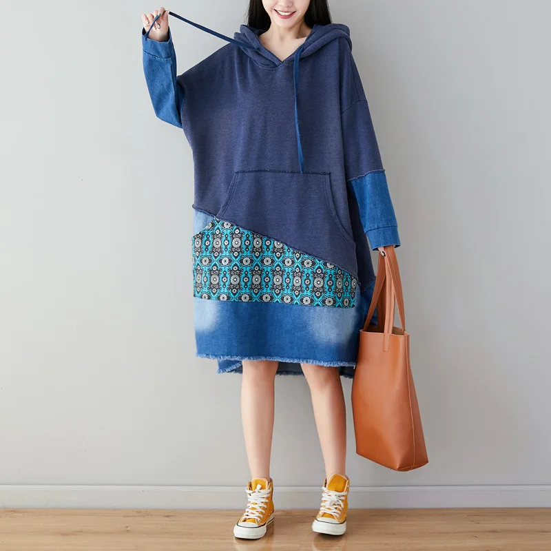 

High quality Women Vintage 2021 Long Ethnic Print Maxi Dress loose comfortable ladies cloths Vestido RobeQ253