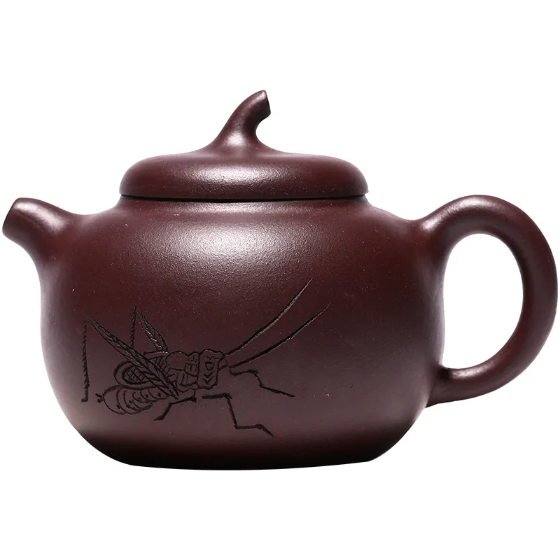 

Teapot Yixing purple clay teapot all handmade famous original mine purple eggplant mud autumn eggplant melon pot gift