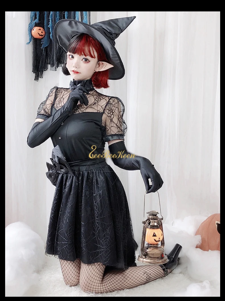 Женский костюм ведьмы на Хэллоуин черное готическое платье-смокинг для косплея |