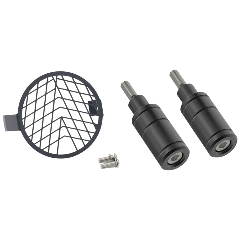 

1 Pcs Motorcycle Headlight Guard Protector Grille Covers & 2Pcs M6 Bolt,Light Mounting Bracket Bracket Pillar Base