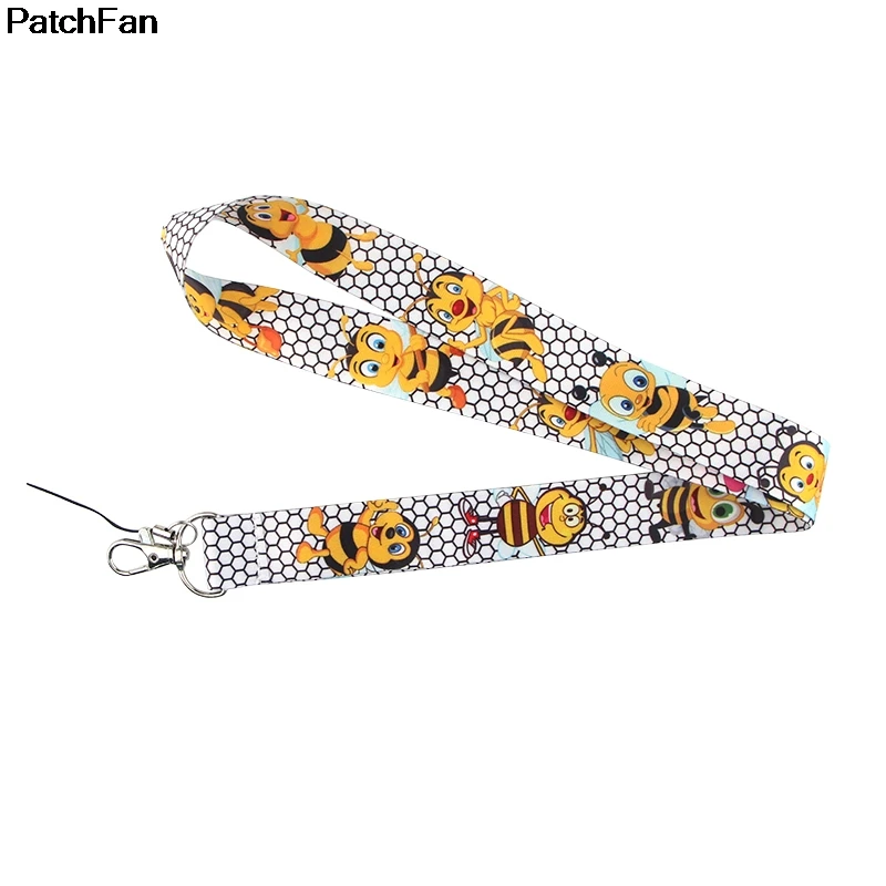 A2458 Patchfan cartoon cute bee Key Lanyard for keys ID Phone USB Badge Holders Neck Straps webbings kids gifts | Дом и сад