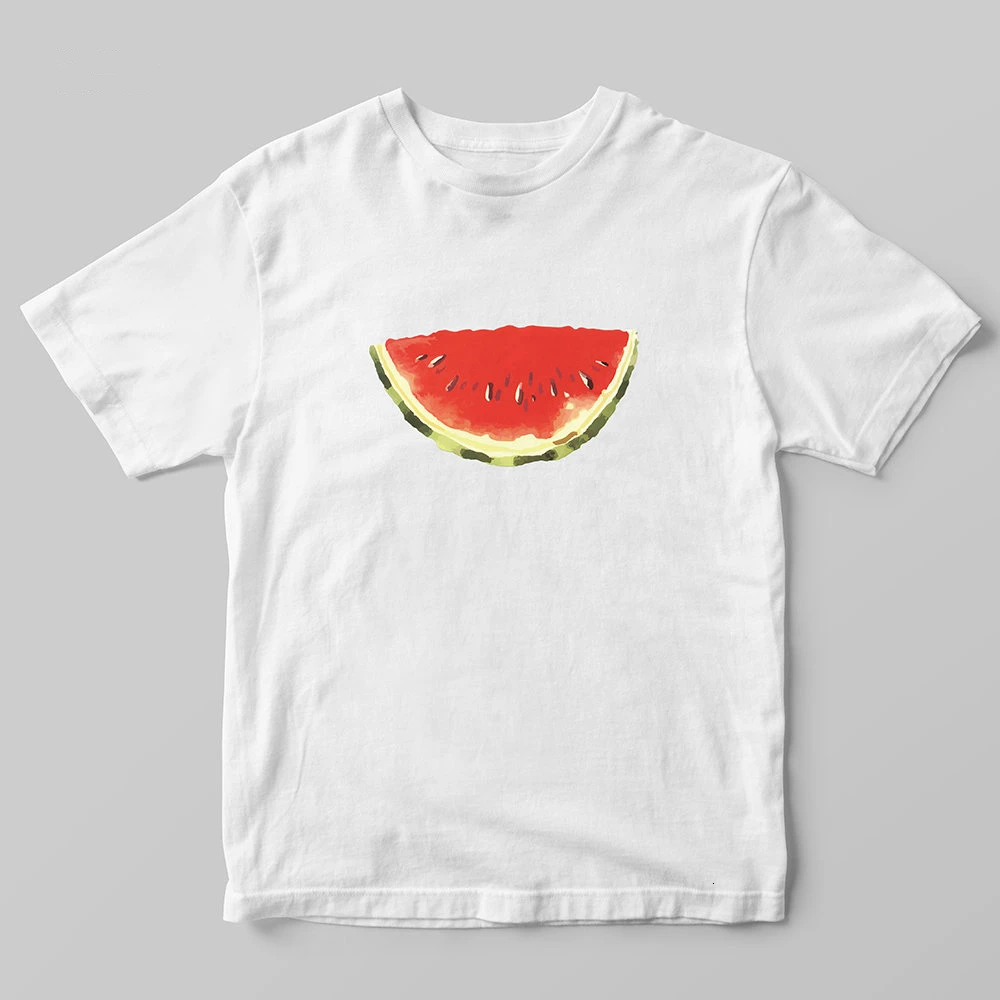 Симпатичные с фруктовым принтом в виде Арбузов футболка для женщин эстетическое