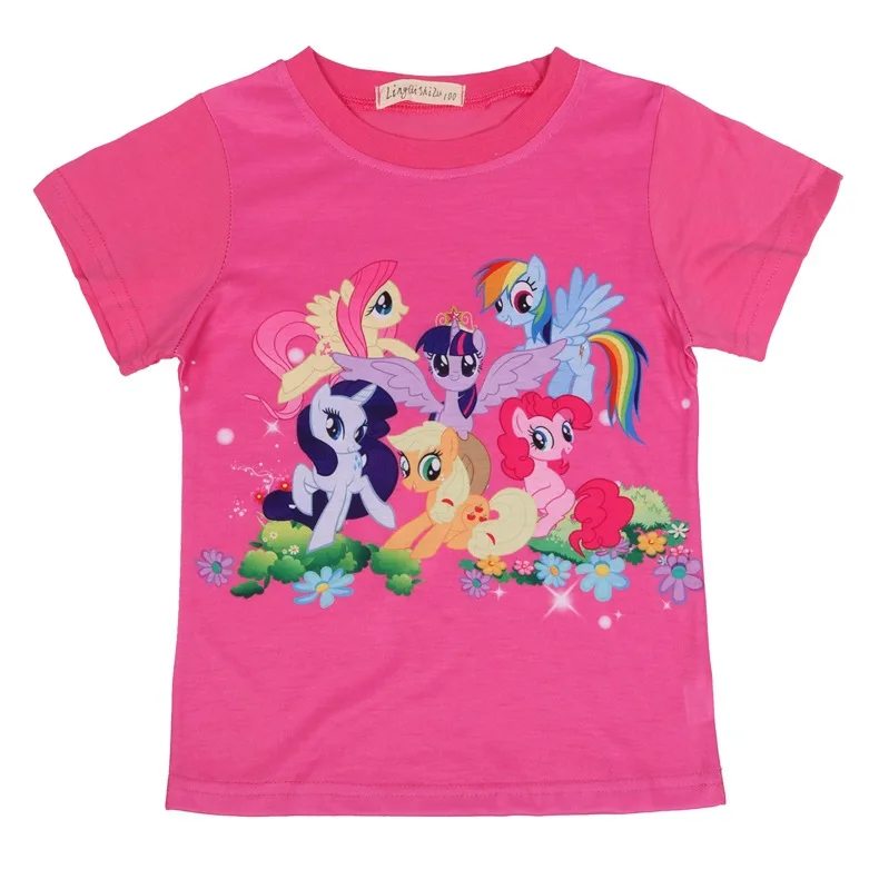 Новая летняя детская футболка розового и красного цвета милые футболки для