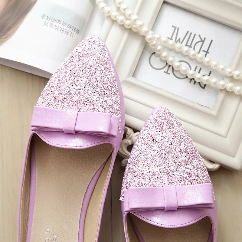 Шлепанцы женские с блестками и бантом уличные сандалии элегантный стиль удобные