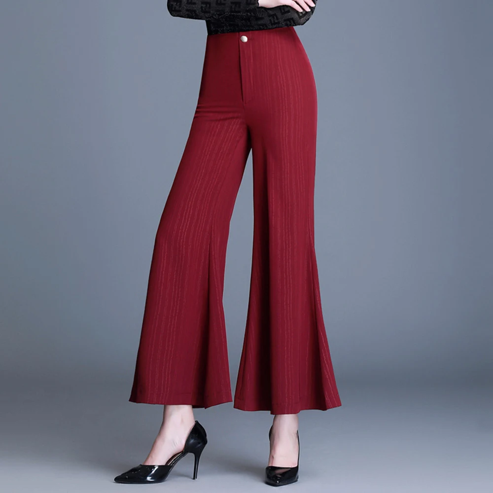 Женские Укороченные расклешенные брюки женские Капри широкие тонкие большие