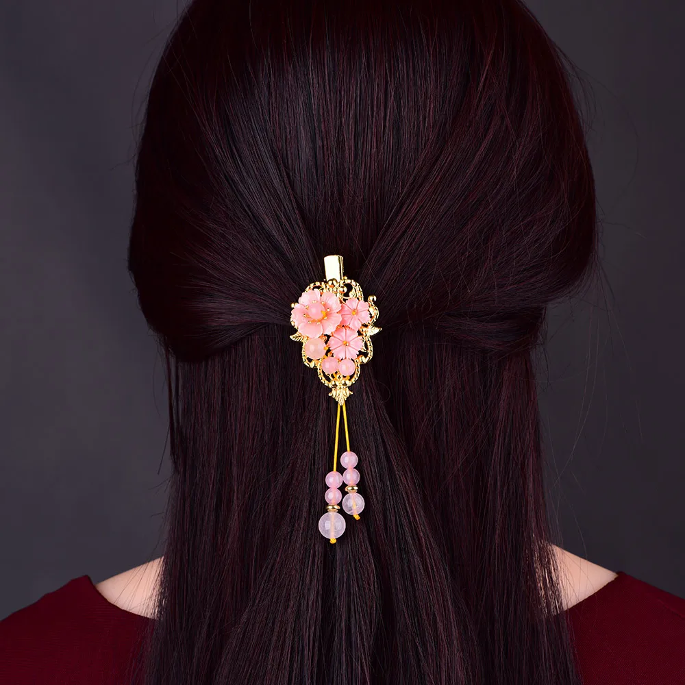 Нефритовый камень заколки цветы шпилька Шарм жадеит ювелирные изделия резной