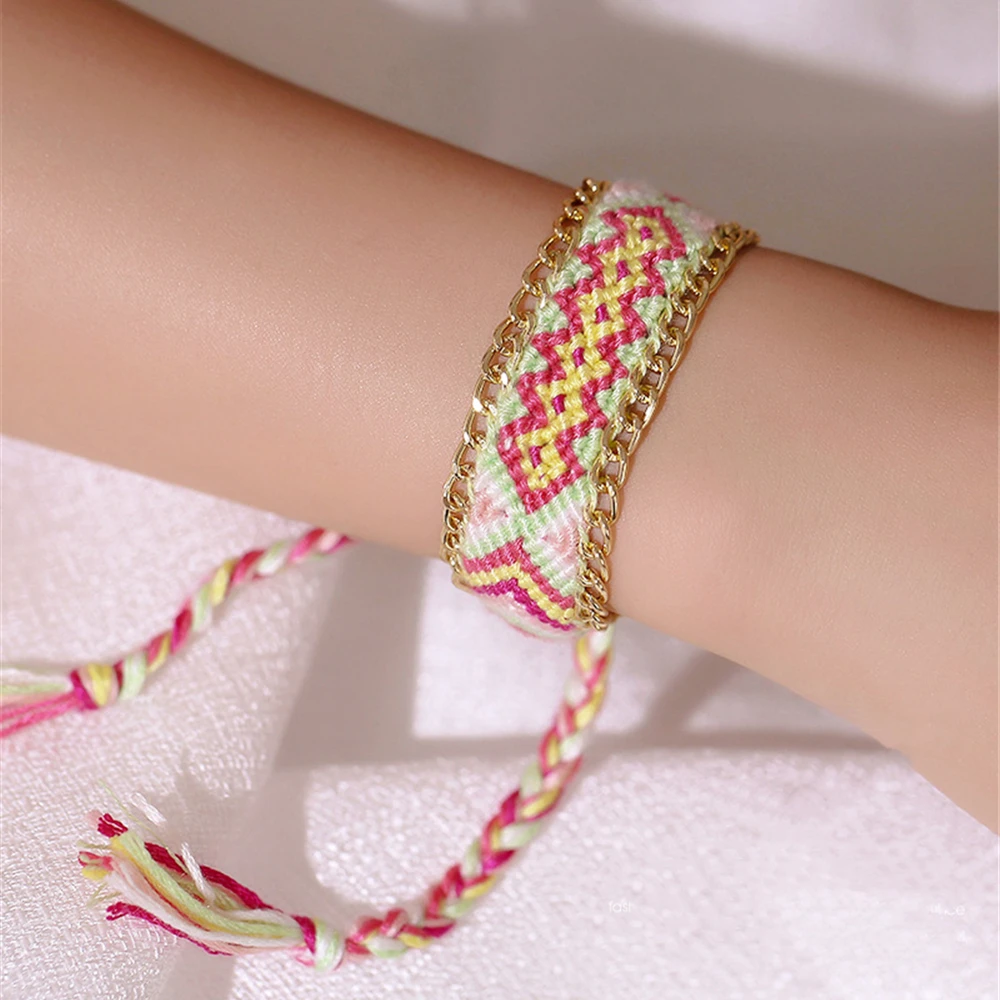 

Loredana Hand woven twisted bracelet colored cotton thread foreign wind knot chain bracelet fashion pattern bracelet