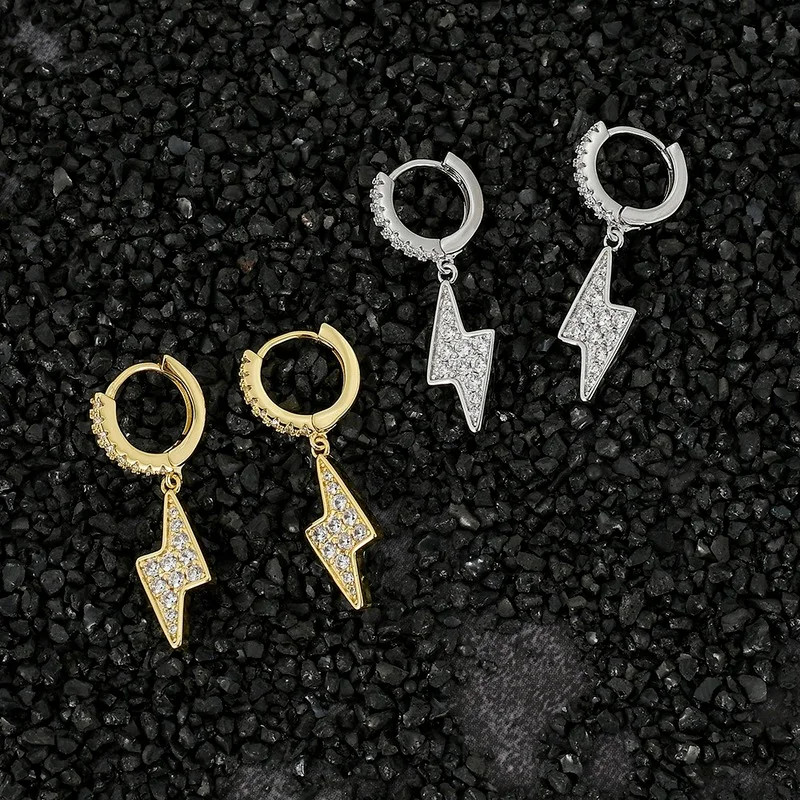

2021 Trend Men Piercing Earring Gold Color Rhinestone Decorations Man Piercings Accessories Goth Punk Men's Earring Jewelry