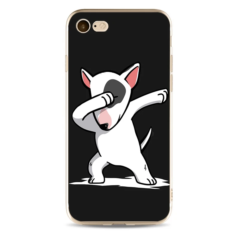 Чехол для телефона из мягкого силикона и ТПУ с изображением щенков Бультерьера