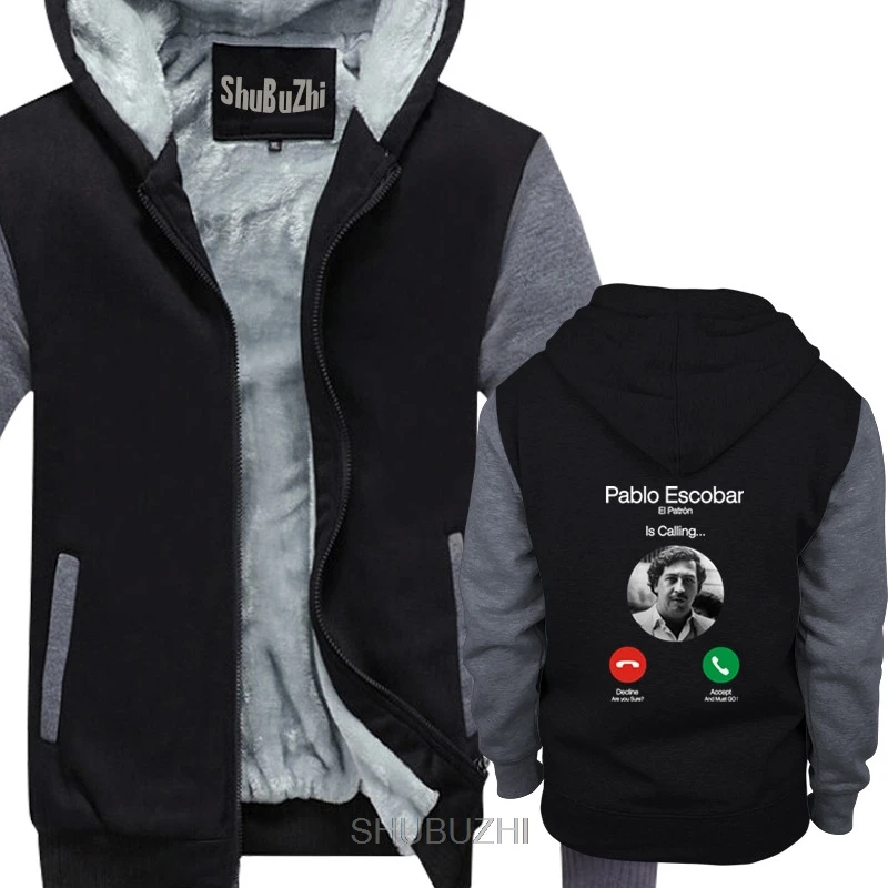

Pablo Escobar Calling Men's hoodies El Patron Funny Telephone Tops casual hoody zipper hoodies Winter jacket sbz8454