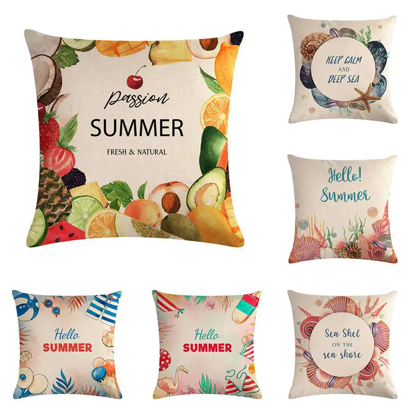 

45 см * 45 см летние с оригинальным изображением тропического пляжа и пальмовое масло живопись для подушек декоративные подушки для диван-под...