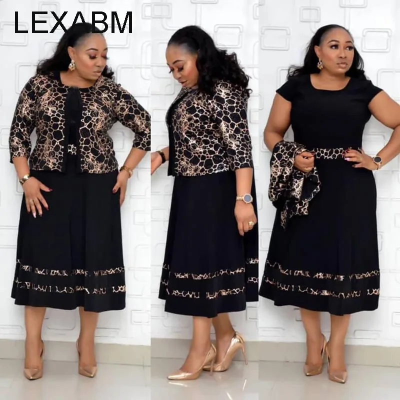 

Африканская одежда 5XL размера плюс комплект из двух предметов, африканские платья для женщин, офисный Женский комплект из пальто с принтом и...