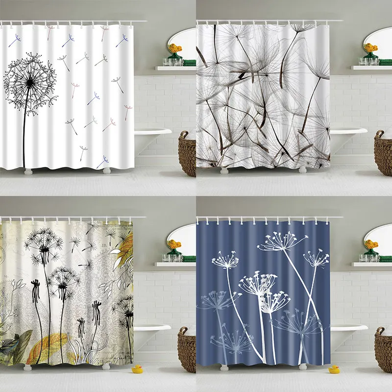 Одуванчик занавеска для душа 3D принт ванная водонепроницаемая полиэстер ванны