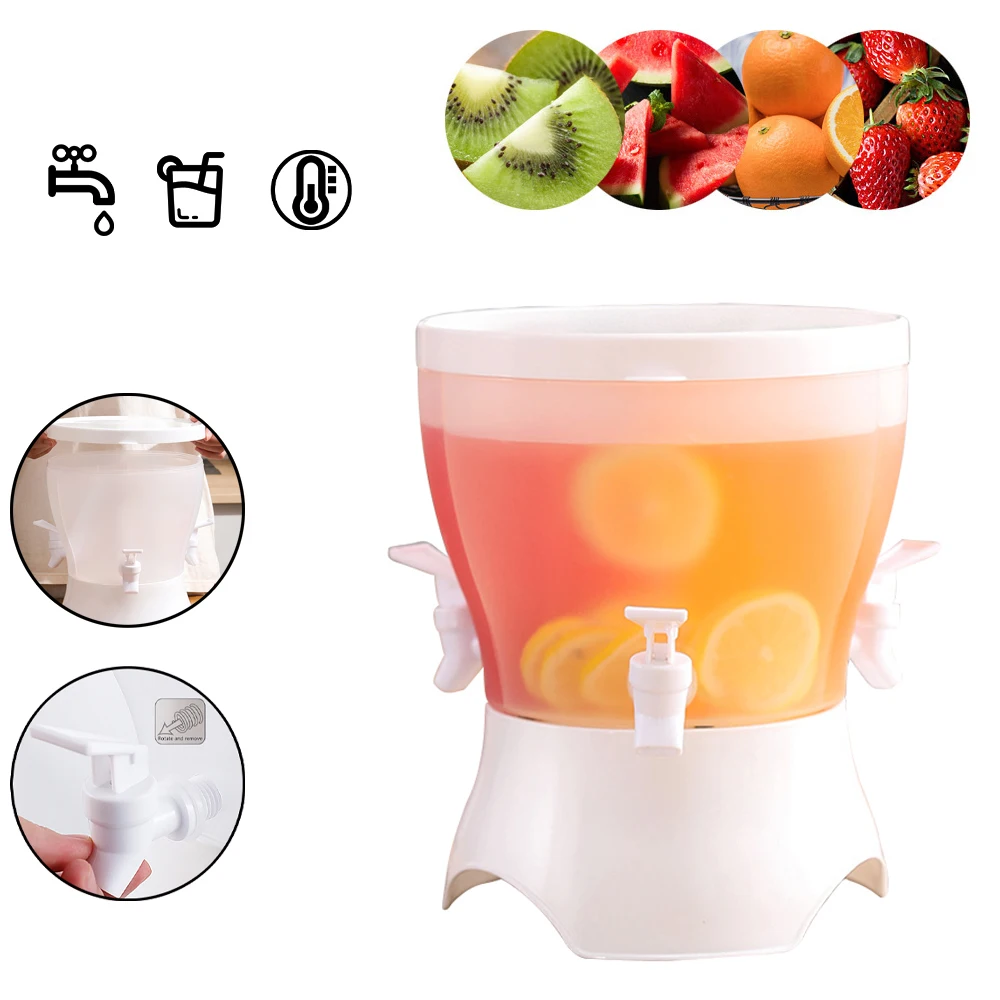 4.5L Cold Kettle With Faucet Cold Ice Water Cool Bucket Food-grade PP Water Bottle Refrigerator Ice Water Teapot Home Supplies
