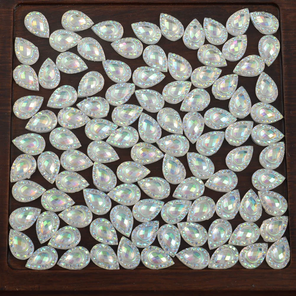 Цветные полимерные Стразы BOLIAO AB для самостоятельного изготовления 60 шт. 8*12 мм (0