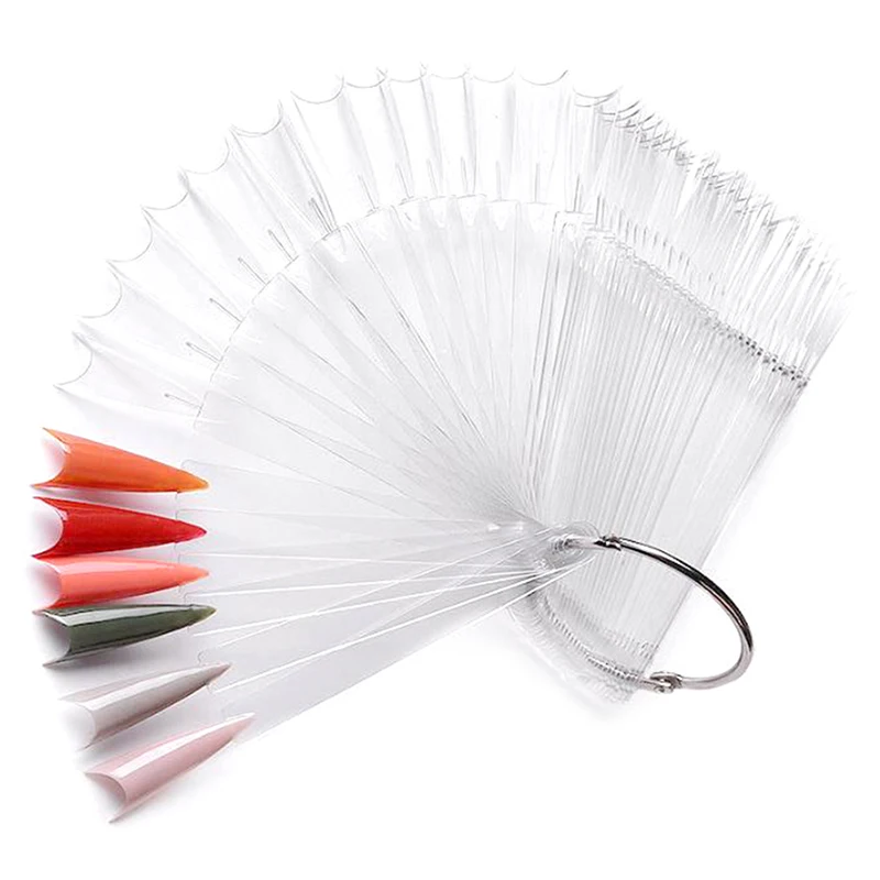 

50Pcs/Set Nail Art Tips Display Practice Sticks Fan Shaped Nail Polish Swatches Nail Color Sample Nail Art Tools Supplies