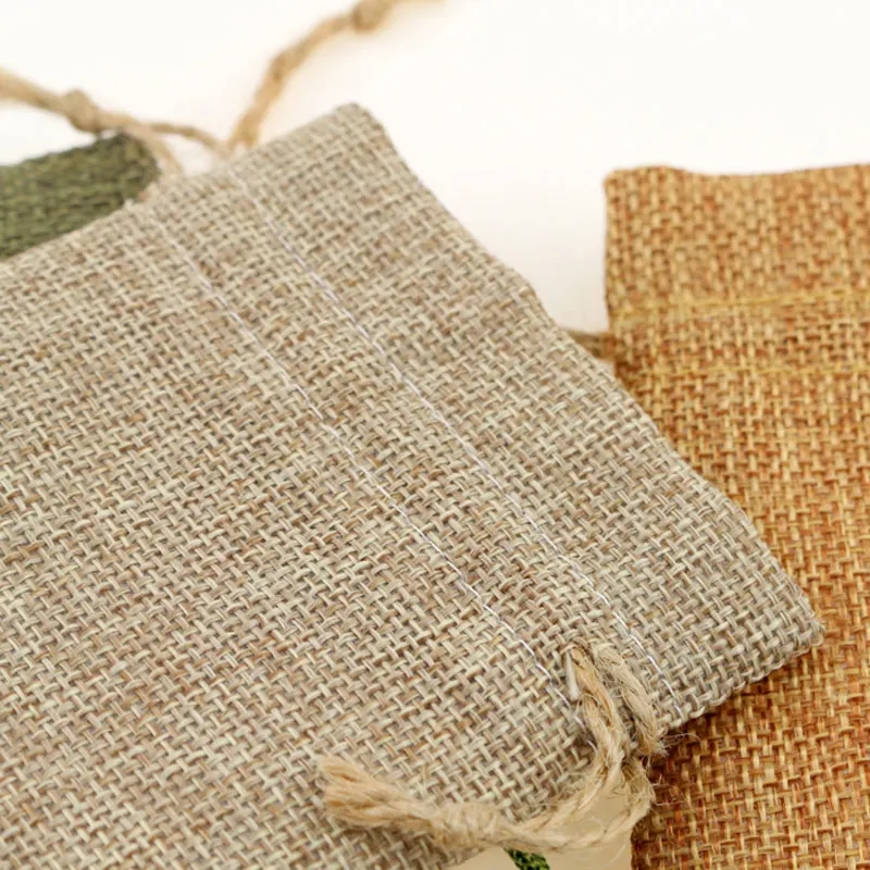 9*12 см ретро имитация льна Джутовая сумка на шнурке Свадебная вечеринка День