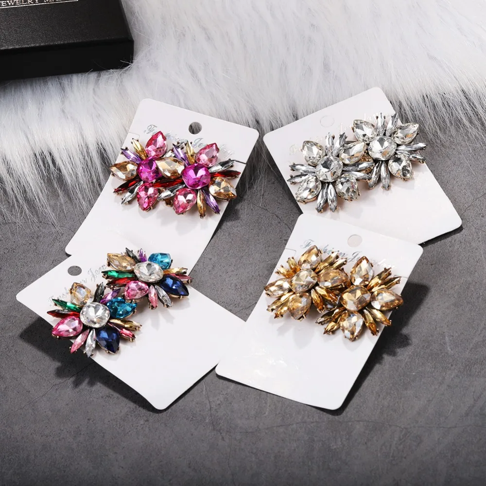 2019 Новые Хрустальные стеклянные серьги кольца цветок для женщин модные