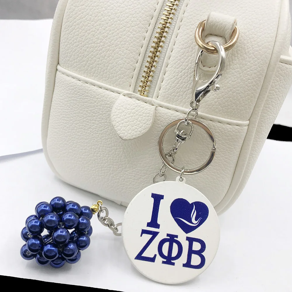 Ручная работа синий жемчуг логотип ZPB Girl 1920 Handsigh Брелоки для ключей связка
