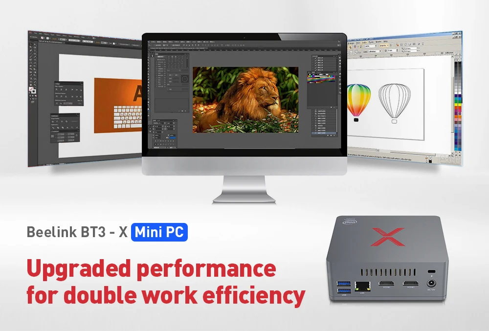 Beelink BT3 X мини ПК Intel Apollo Lake J3355 Windows 10 Graphics 500 LPDDR4 64 Гб EMMC 2 4 ГГц + 5 8 ггц WiFi 1000