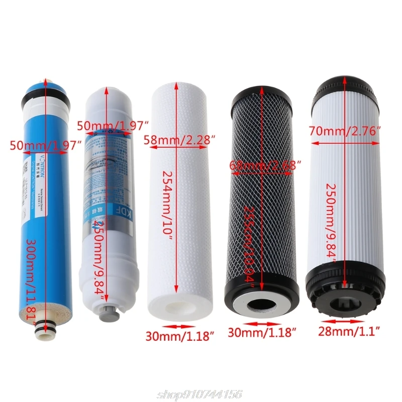 

10" Five-stage Reverse Osmosis Filter Set Water Purifier Element Cartridge M11 21 Dropship