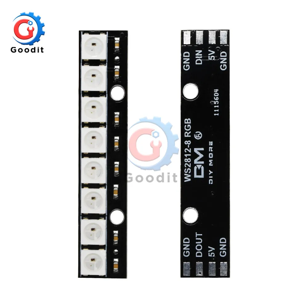 LED PCB Board WS2812 WS2812B RGB SK6812 RGBW 5050 8/16/25Bits 5x5 Pixel Panel Matrix Screen WS2812 IC Led Module images - 6