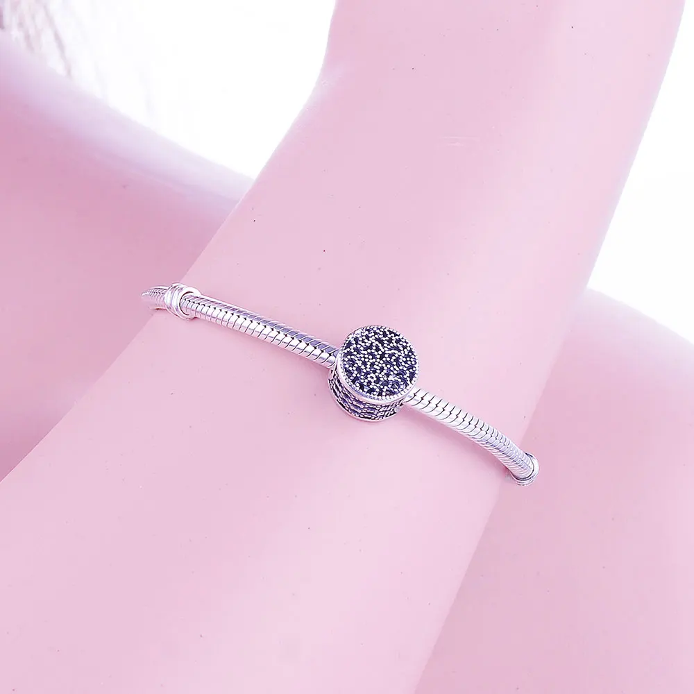 Оптовая продажа цена круглый Форма черный ажурный 100% 925 шариков шарма