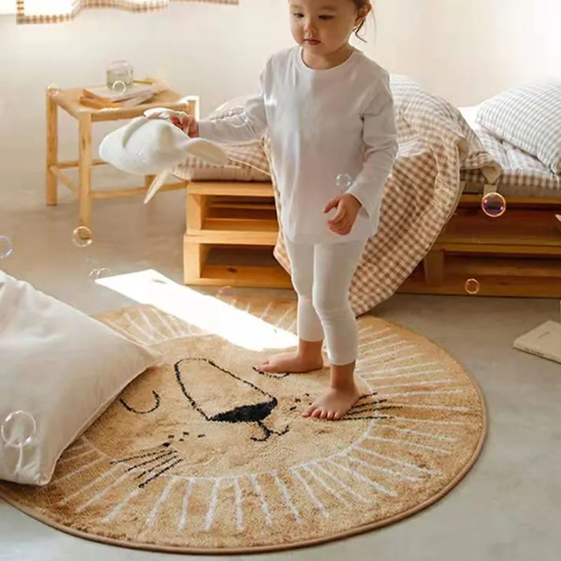 Детский игровой коврик круглый с Львом для новорожденных подвесной спальни