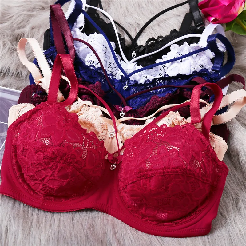 Передний бандажный сексуальный кружевной бюстгальтер с цветочным принтом пуш ап