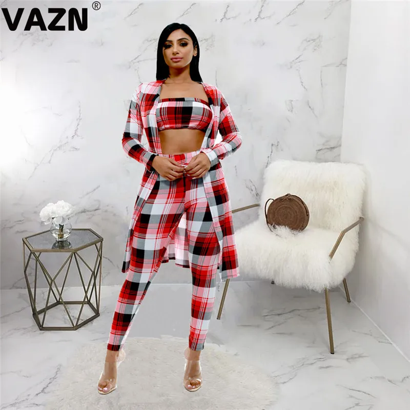 Элегантный Новый 2019 летний сексуальный женский комплект из 3 предметов VAZN GJH1053