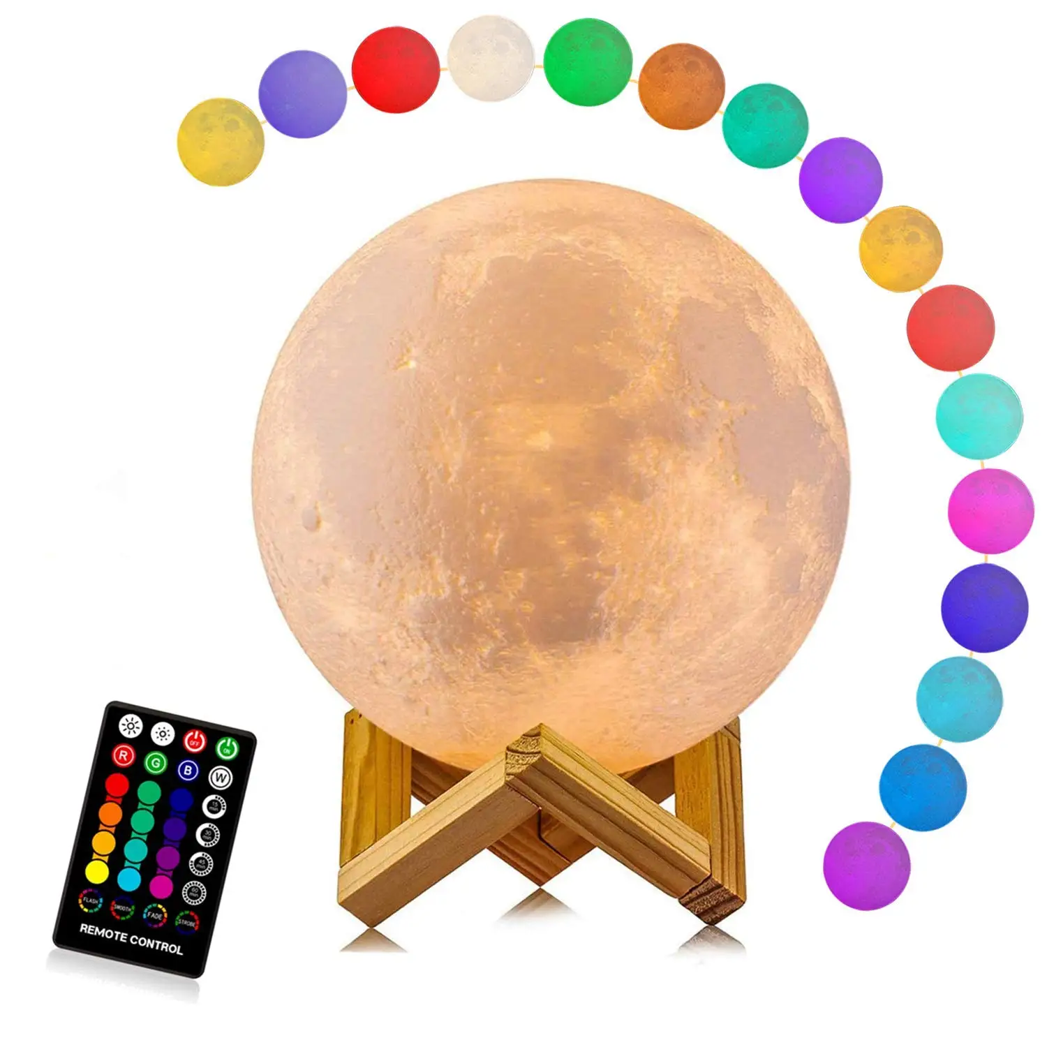 ZK20 Children's Lights Night Lamp LED Night Light 3D Print Moon Lamp Rechargeable Color Change 3D Light Touch Moon Lamp for Home