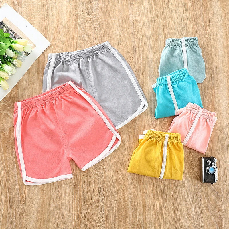 

Summer Candy Color Children's Shorts New Toddler Boys And Girls Cotton Sports Beach Short Solid Casual Baby Kids Shorts WTP68