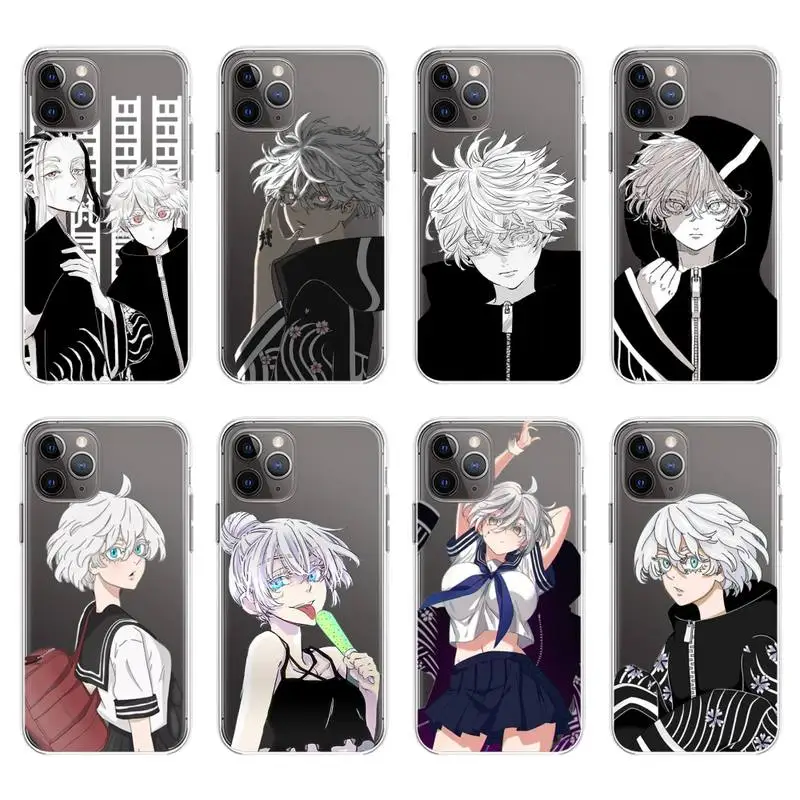 

Kawaragi Senju Tokyo Revengers Avengers Phone Case For IPhone 13 12 11 Pro Max Xs X Xr 7 8 Plus Se 2020 Transparent Clear Cover