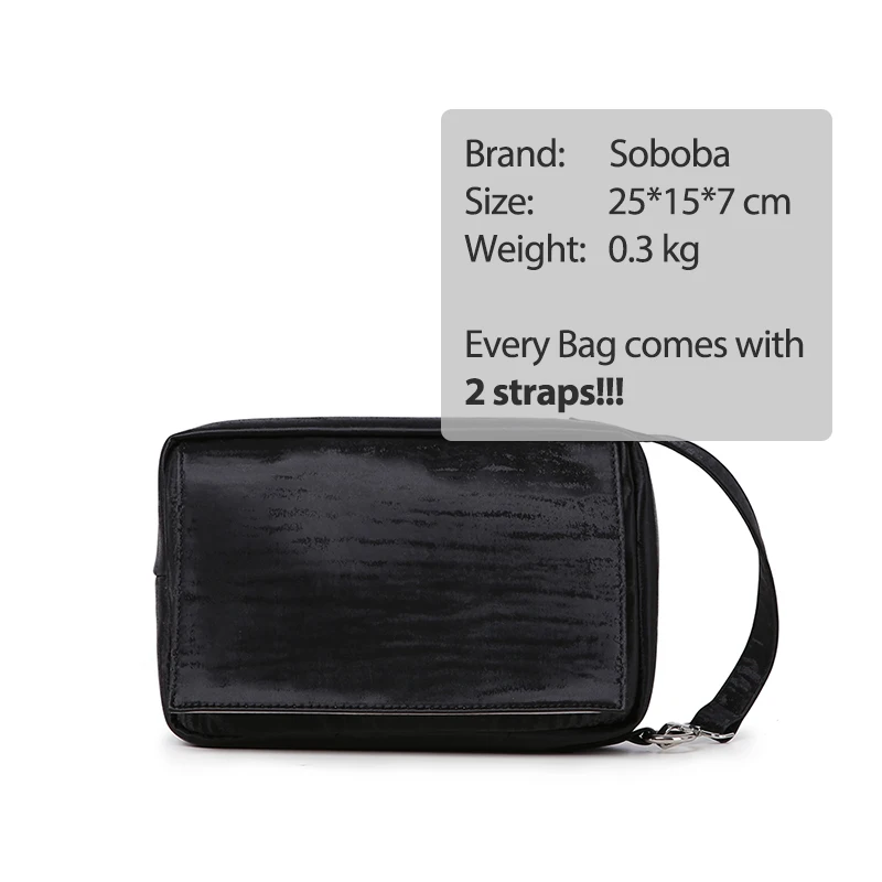 

Soboba Baby Diaper Bags Maternity Bag for Disposable Reusable Solid Waterproof Wet Dry Diaper Bag with Handle Black Wipe Bag