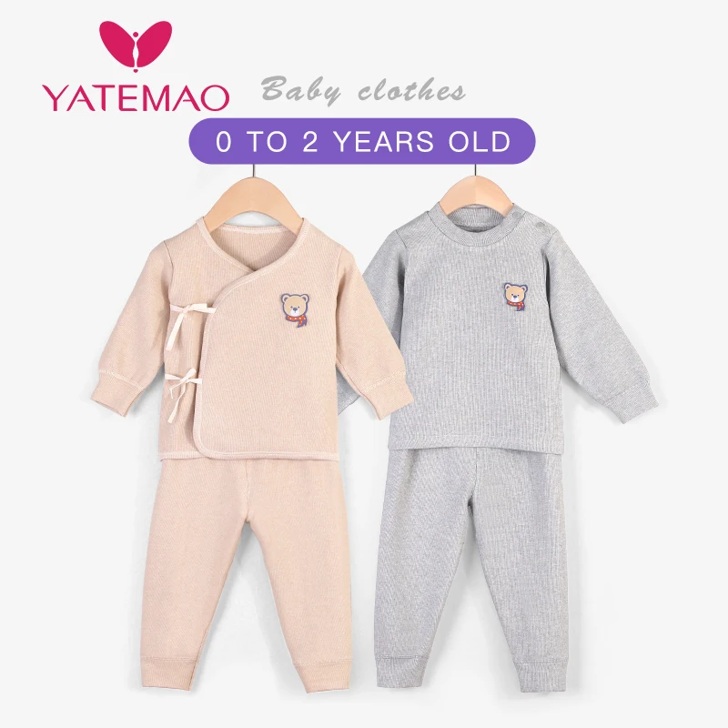 YATEMAO 2 шт./компл. Весна-осень детская одежда комплекты одежды для новорожденных и