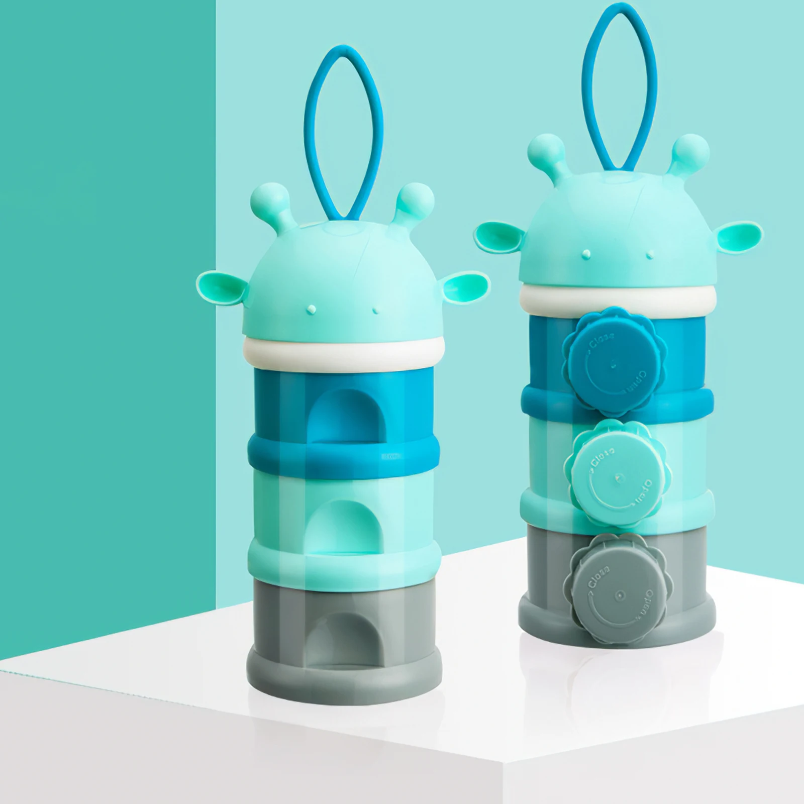 

Cute Cartoon Baby Food Storage Containers Infant Milk Powder Box Formula Dispenser 3 Layers Portable Toddler Snacks Container