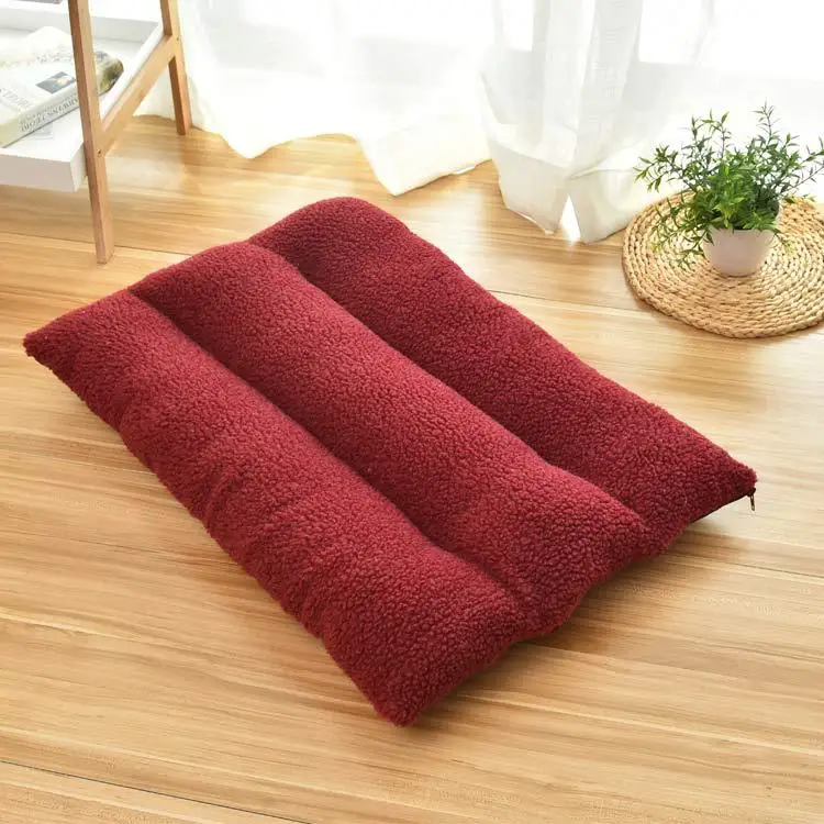Wine Red Кровати для больших собак, теплая кровать для домашних животных, Маленькие Средние кровати для собак, матрас для собак, теплые коврики для собак, товары для домашних животных кошек, кровать, Прямая поставка - Цвет: Wine Red